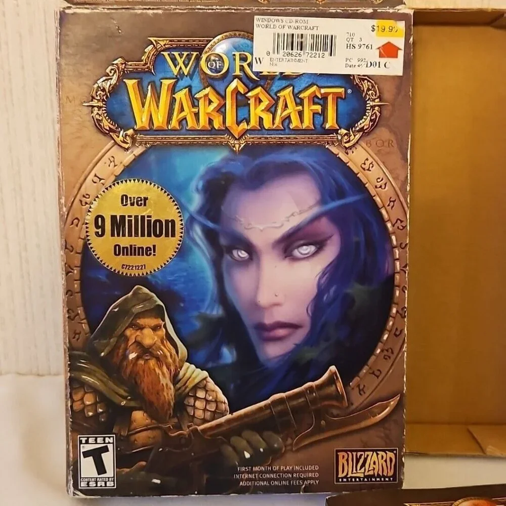 World of WarCraft Original Big Box PC Windows Mac Game Blizzard 2004 Complete